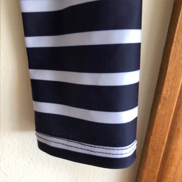 GAP Zip Rash Guard White Navy Stripe Long Sleeve Girl L - Picture 7 of 16